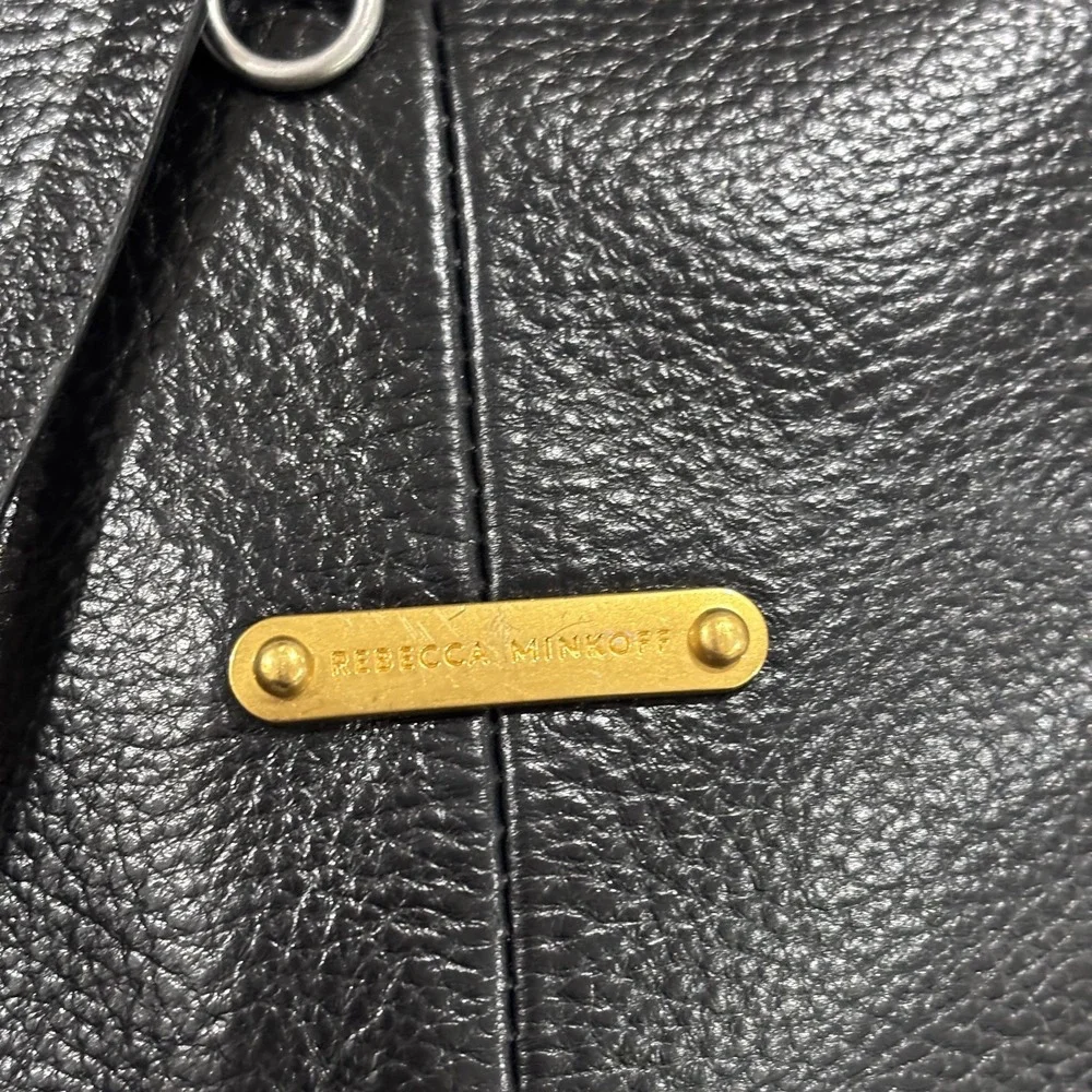 REBECCA MINKOFF Bag Tote Shoulder Hippie Genuine Leather Gold Accents Long Strap